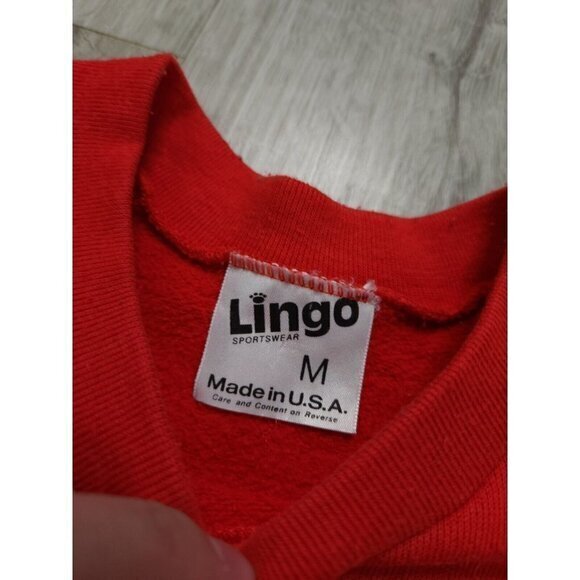 Vintage Santas Lil' Helper 90s Sweatshirt Reindeer Womens Medium Red - Picture 4 of 6